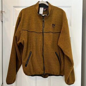 In Sport Fleece Jacket Polyester Polartec Mustard Brown Sz L Gorpcore Retro